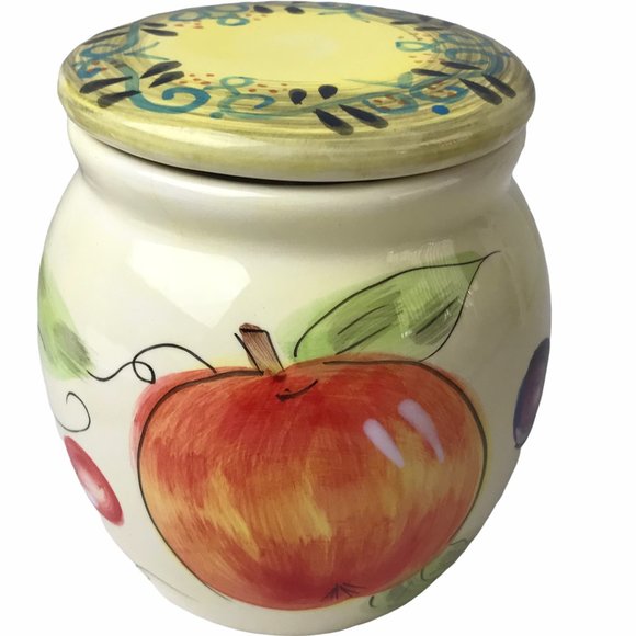 NWOT - VINTAGE - TABLETOPS AVENUE FRUIT O' PLENTY - Ceramic Small Canister - Picture 2 of 12